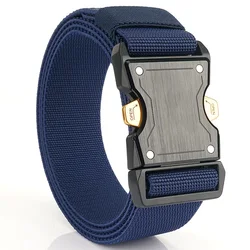 New Custom Tactical Buckle Belt Laster Logo Alloy with Stretch Elastic Belt for Men Accept Customized Logo 100% Nylon 7-14 Days