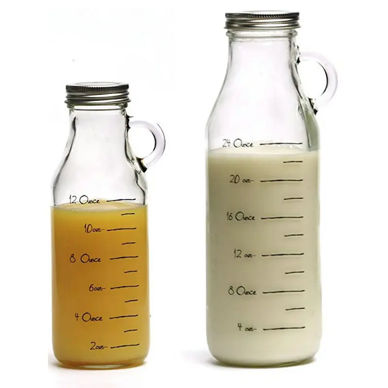 Avertan xuzhou wholesale empty custom drinking yogurt 1000ml 2 liter glass milk tea bottle with straw