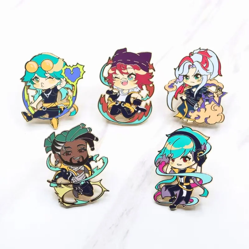 Cute hard enamel pin soft custom anime character no minimum order quantity metal badges lapel pins backstamp screen printing