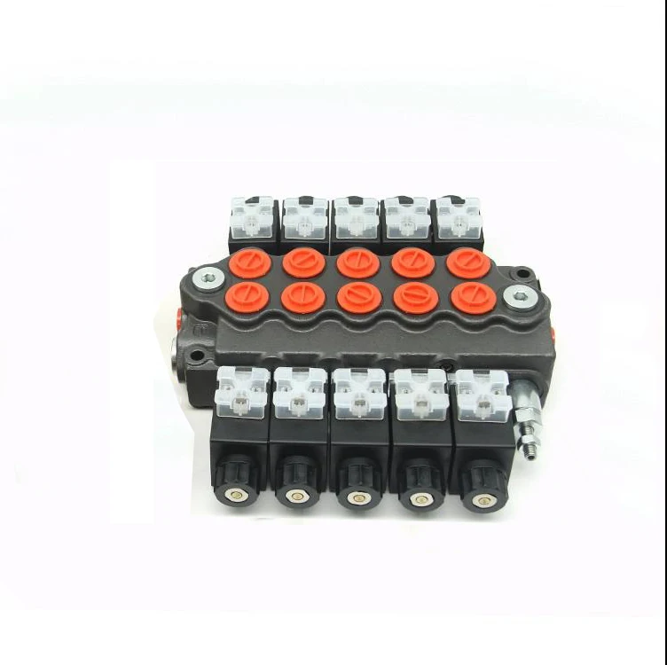 Hydraulic electric control multi way directional solenoid valve widely used in loader and truck crane