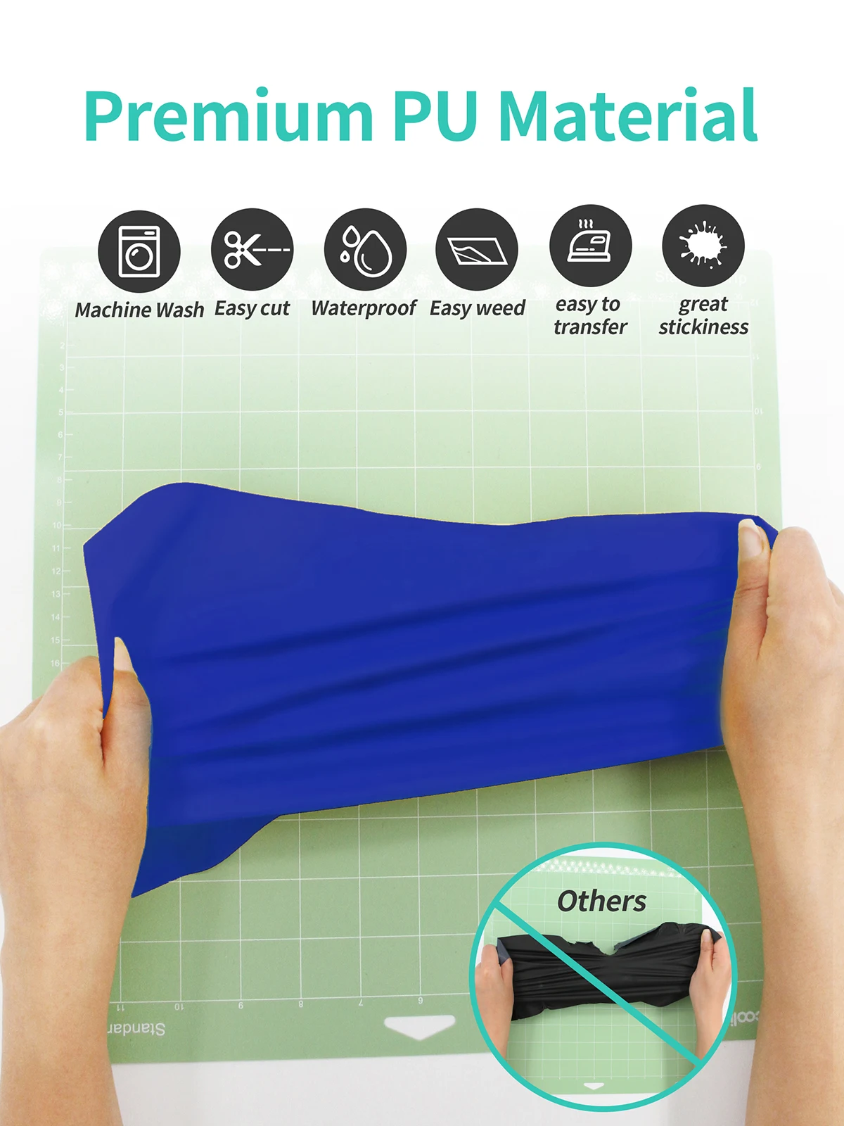 Blue matte surface easy to weed vinyl  roll heat transfer vinyl wholesale pu heat transfer viny