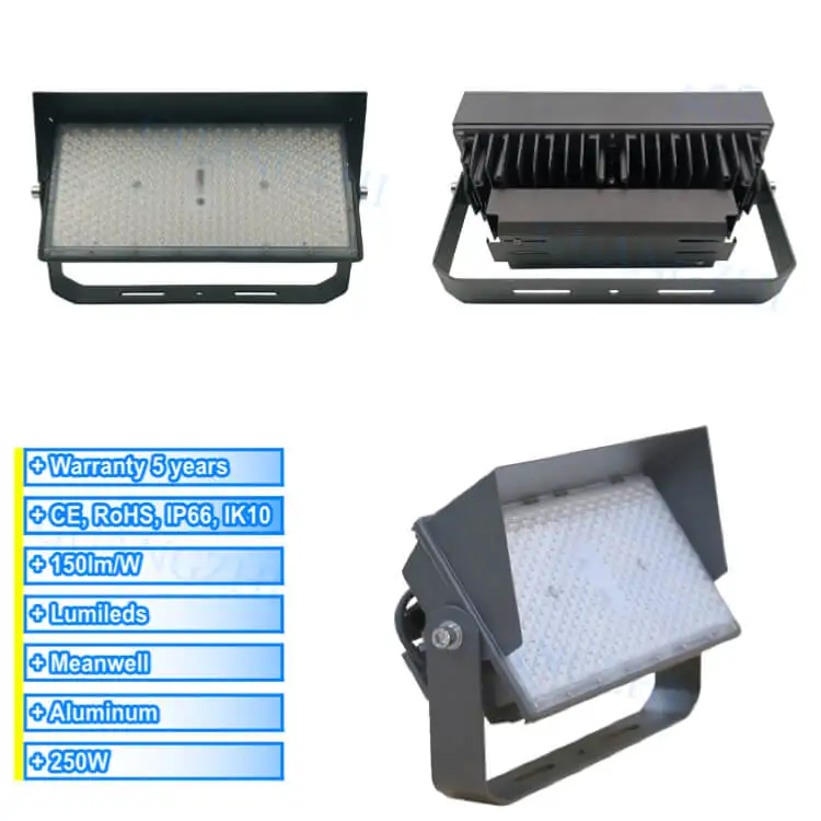 Surprise Pri 200W-500W Lamp IP66 Rating Circuitry 15/30/60/90 Deg 6000K High-pole LED Flood Light for Architecture Amusement