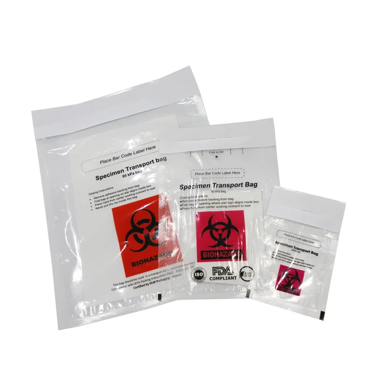 95 KPA specimen transport bags biohazard infectious waste bag kangaroo bag