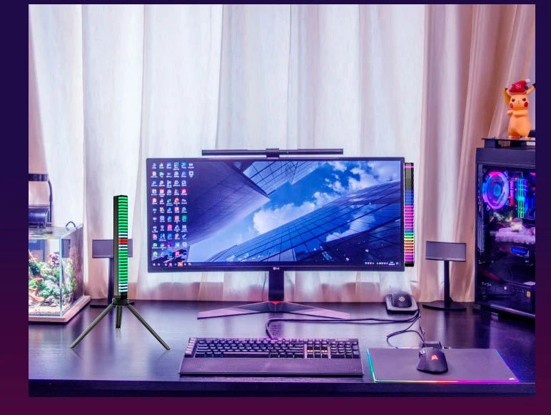 Rgb Voice Control Music Level Light Pickup Lamp Rhythm Recognition Light Bar LED USB Modern 80 APP Control Home Bar Car 32 LED