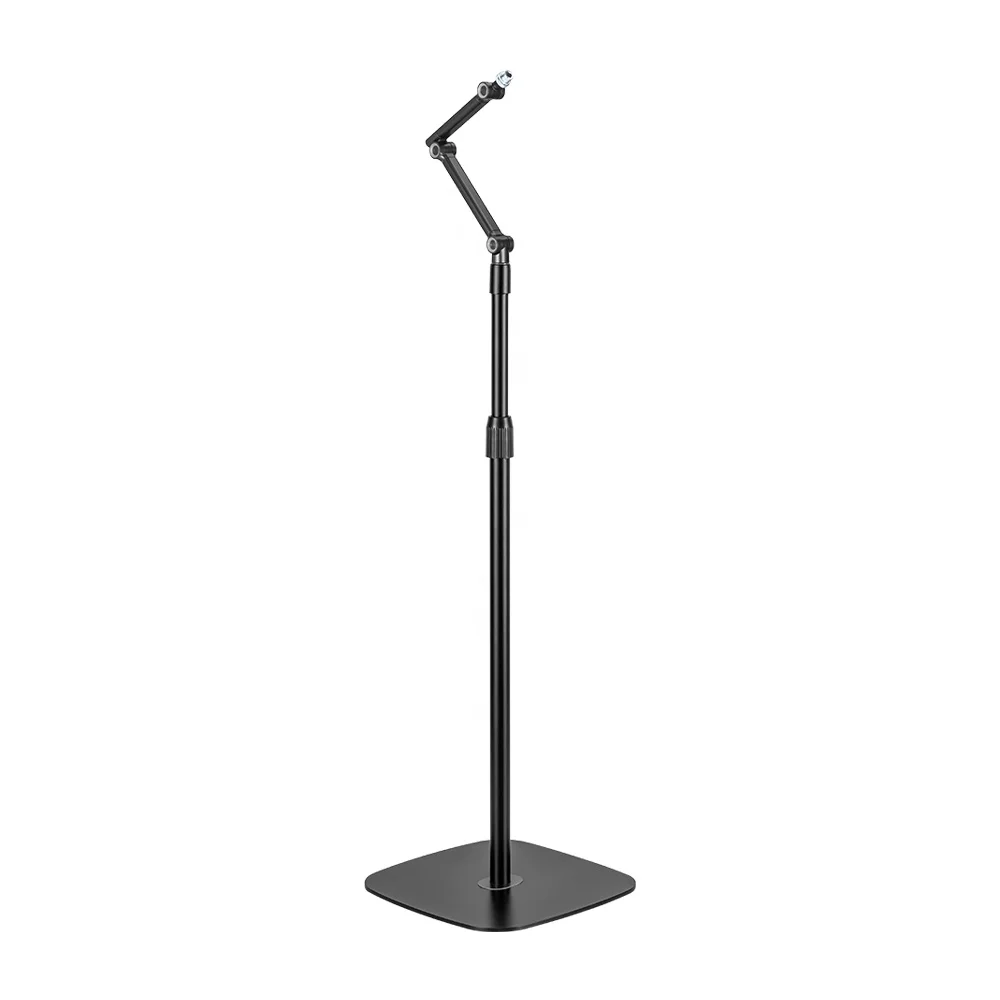 MDS16-2 Universal Microphone Floor Stand on Stage Height Adjustable Mic Boom Stand Mount with Weighted Square Base