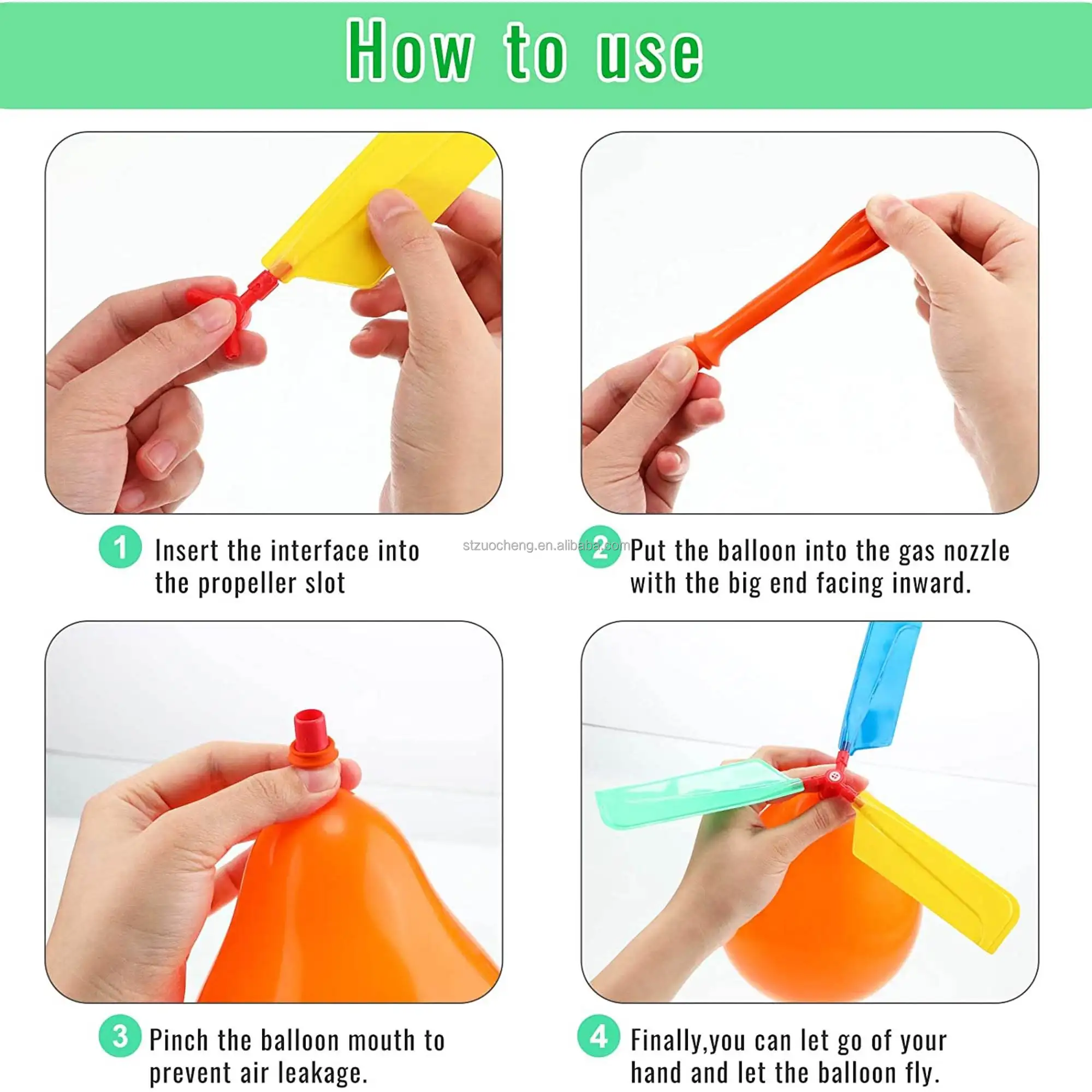 IN STOCK Novelty Airplane Magic mechanical toys Flying inflatable Balloon Helicopter Propeller Toy