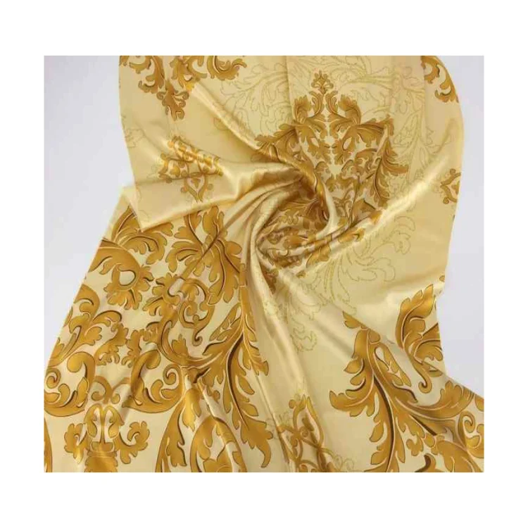 Printing Silk Satin Fabric Types Of Heavy Fusan For Abaya Fabric Black Woven polyester Satin Fabric For Abaya