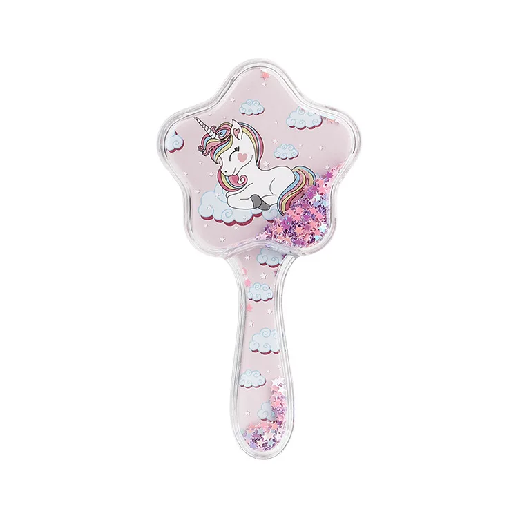 Cartoon Kids Air Cushion Comb Kawaii Mermaid Pony Children Hair Brush Paillette Quicksand Hair Comb Scalp Massage Comb