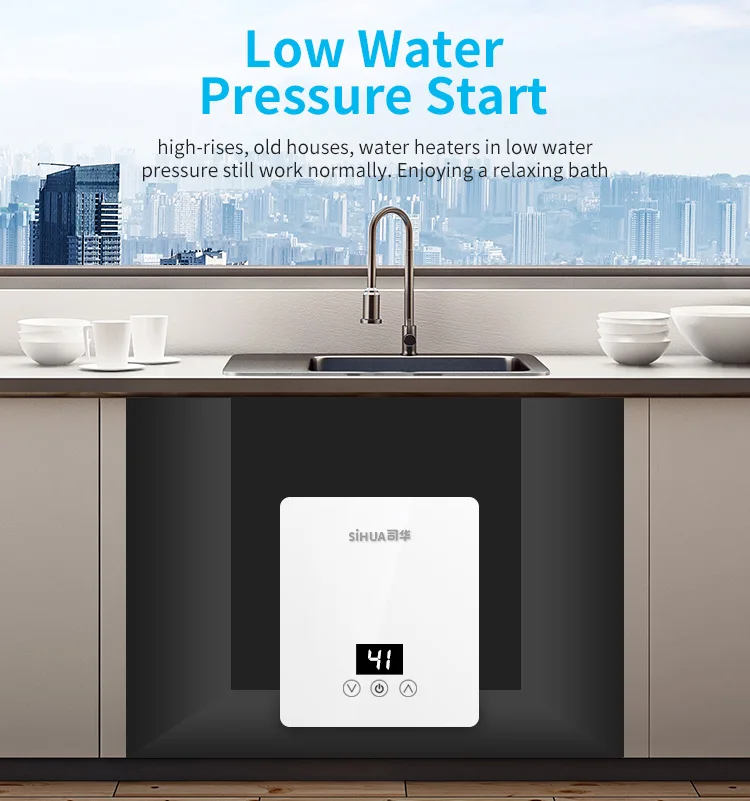 SiHUA CE Certificate Small Size Tankless Instant Electric Hot Water Shower Heater for Bathroom  Hand Wash
