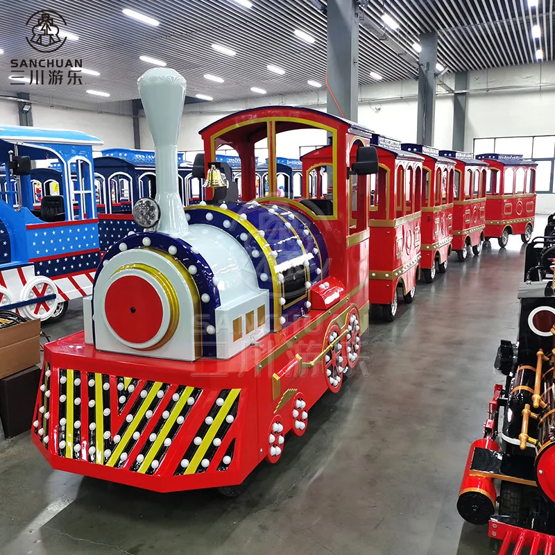 Popular Electrique Miniature Indoor Kids Mini Express Electric Battery Power Drive Shopping Mall Trackless Train For Sale