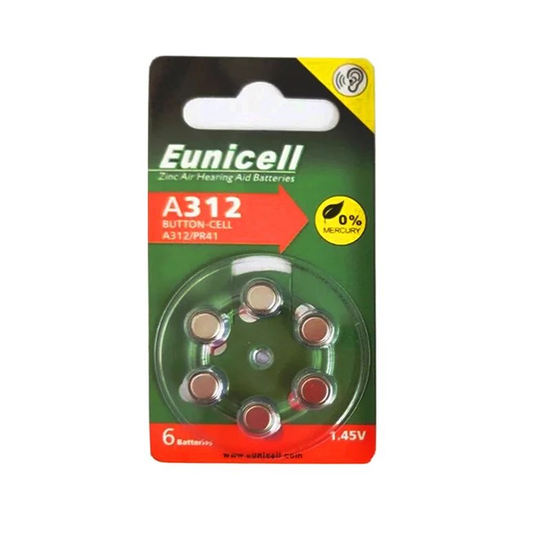 Super Eunicell  A13 PR48 1.5V Hearing Aid Battery Size 13  In Blister Card