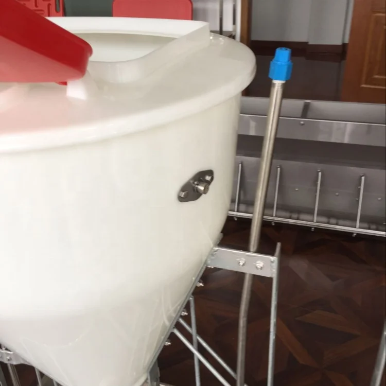 Pig Dry Wet Feeder for Finisher Crate 140L with Stainless Steel Feed Pan and PE Feed Barrel