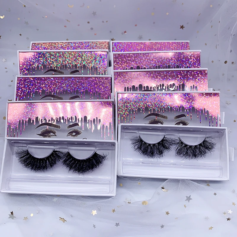 27mm 20mm 22mm 20-25mm wispy whispy flare premium mink 25 mm eyelashes with customized case false 100real mink