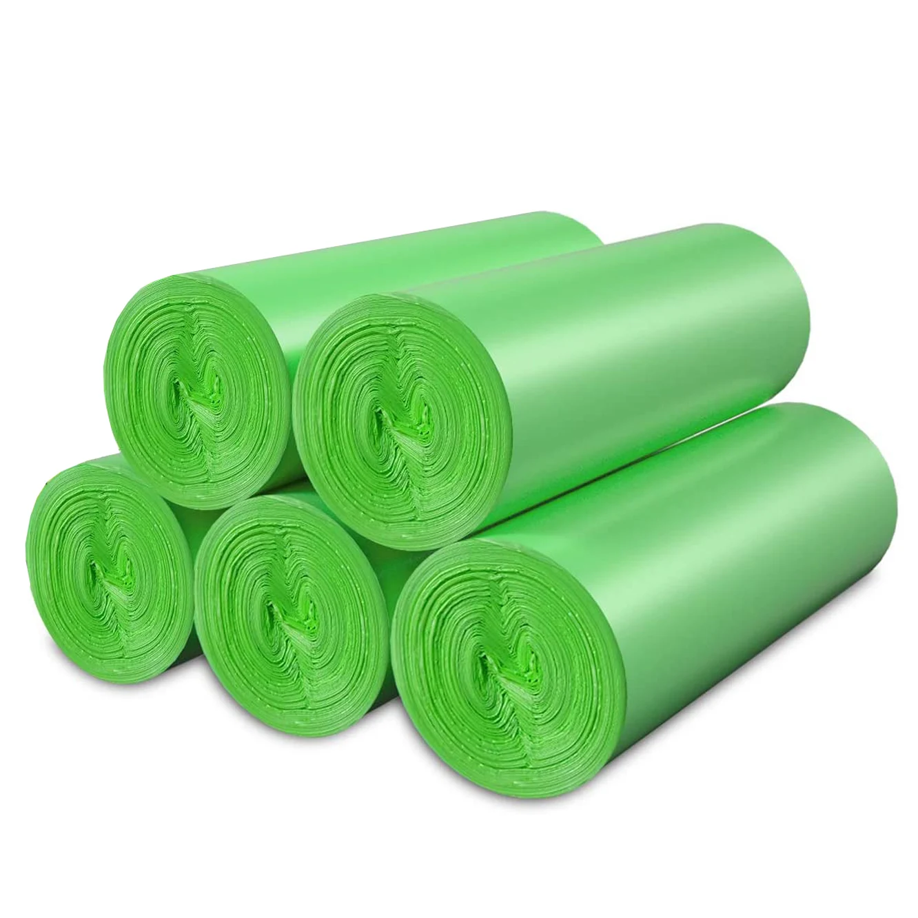 Custom eco friendly compostable  fully biodegradable flat or tshirt plastic garbage bag roll