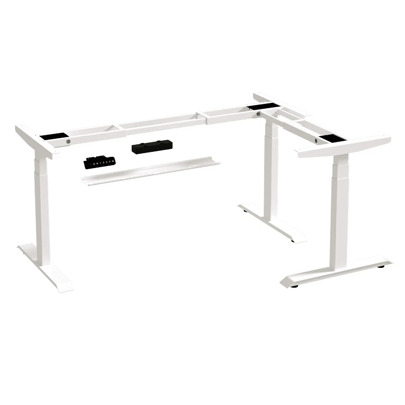 Sit to Stand Up Electric Height Adjustable Lift Corner Desk