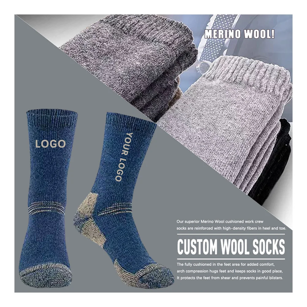 Uron  Super Thick Thermal Warm Winter socks Boot Heavy Soft Cozy Socks Men Merino Wool Socks