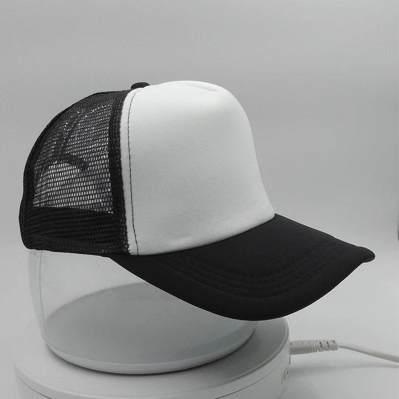 High quality Black  white  trucker mesh cap custom trucker cap