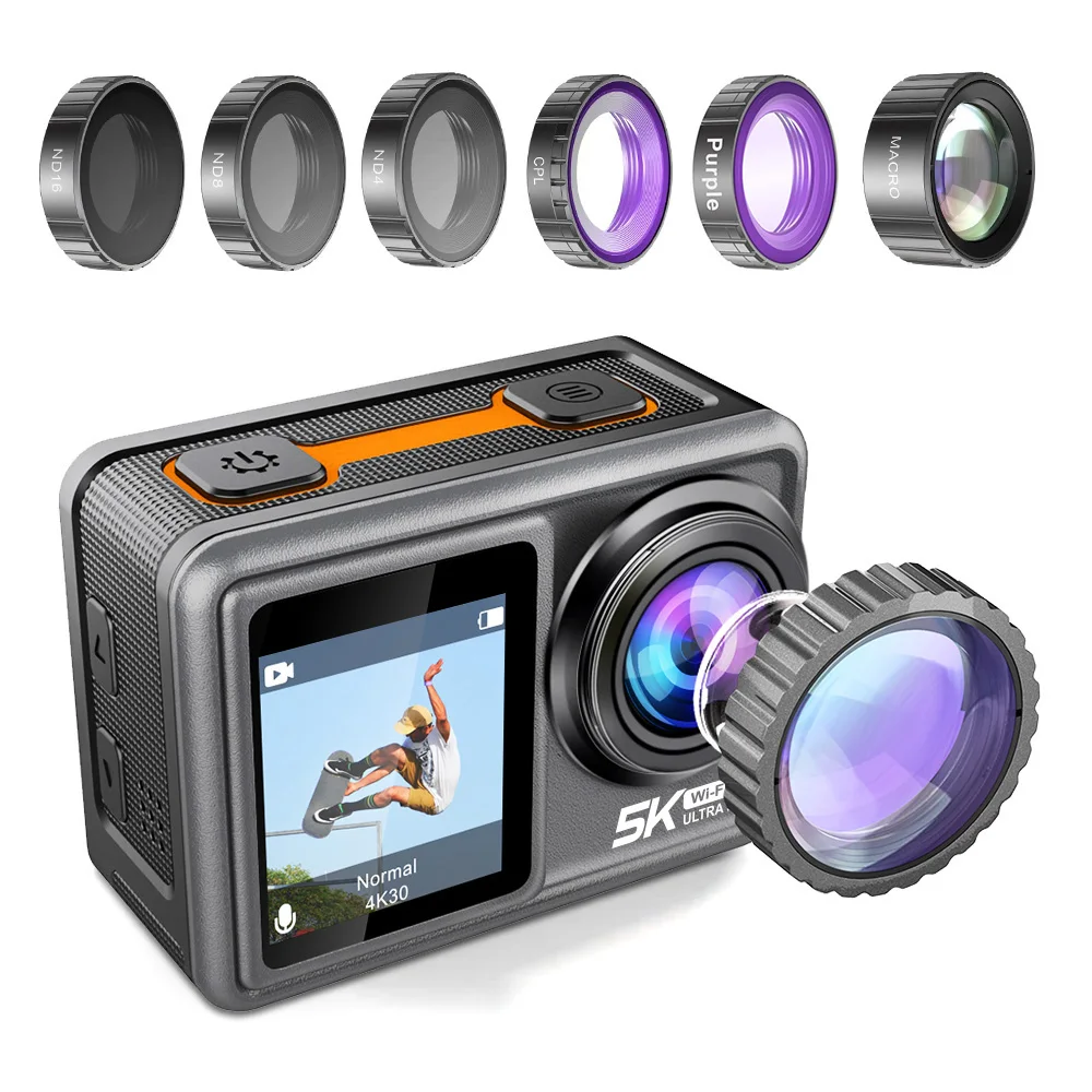 Customized 5K action camera ODM OEM 30m waterproof Touch Screen HDR 4k wifi ultra hd go pro action camera