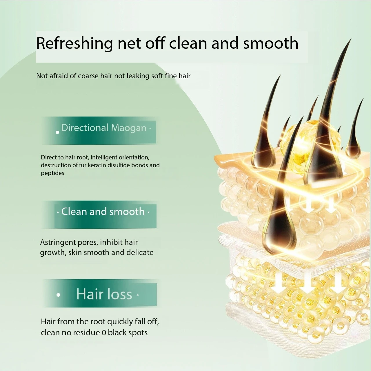 2 Pieces Hair Remover Set Private Label herbal hand leg hair loss depilatory cream Aloe Vera Gel Moisturizing Body Care