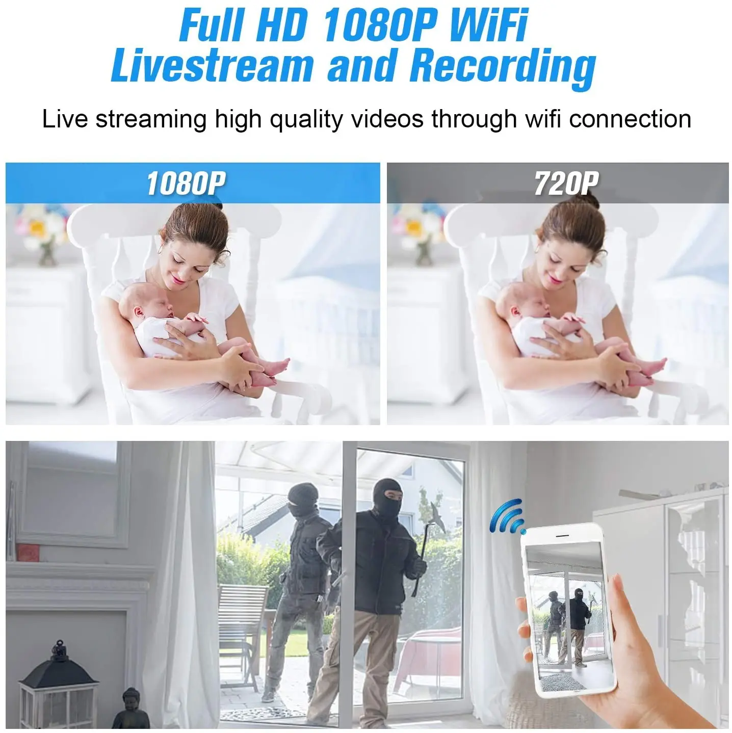 Off Internet Working Original HD Night Vision Smallest Camera WiFi Phone App Control Micro Voice Video Spy Hidden Mini Camera