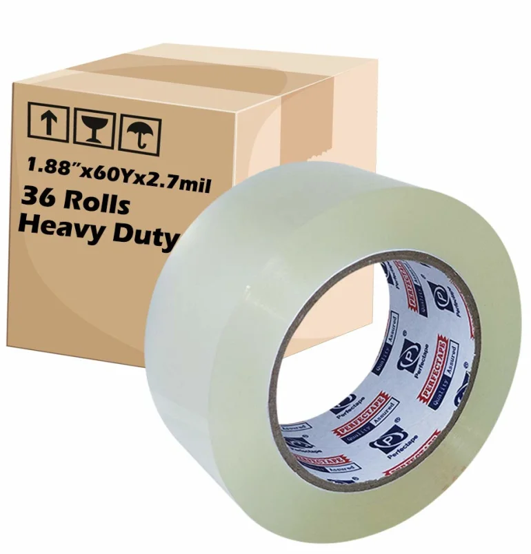 Heavy Duty Packing Tape Clear 2.7 mil 1.88 inch 60 Yards Ultra Strong Refill for Packaging and Shipping