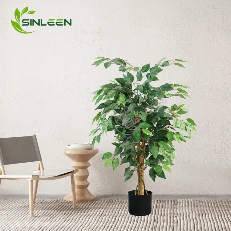 Tree Plantas Artificiais Banyan Faux Microcarpa Leaf Plant Customized Indoor Decor Bonsai Plastic Ficus Artificial Plants