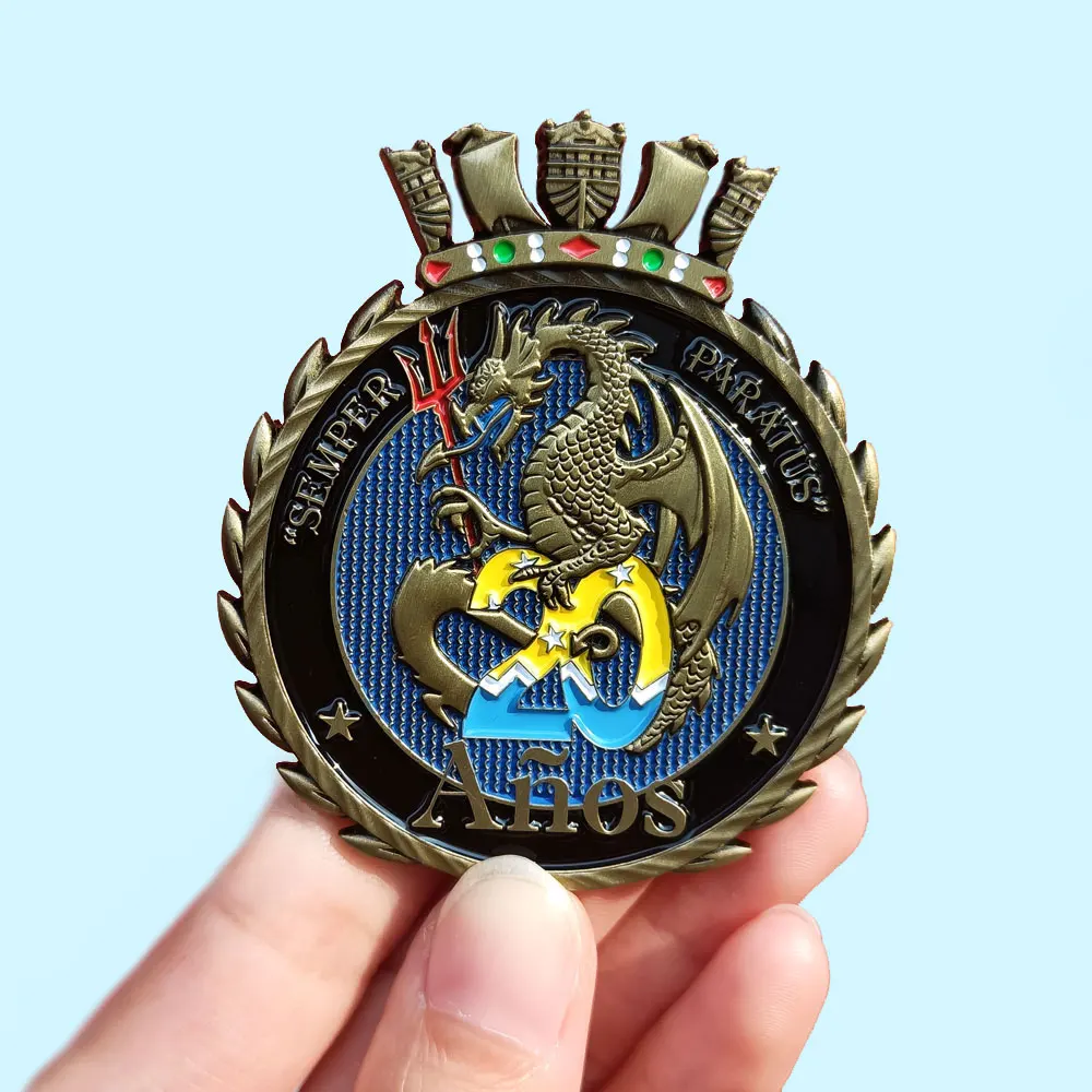 High Quality Commemorative Coins Soft Enamel Souvenir Zinc Alloy Metal Coin Custom 3D Brass Metal Engraved Challenge Coin
