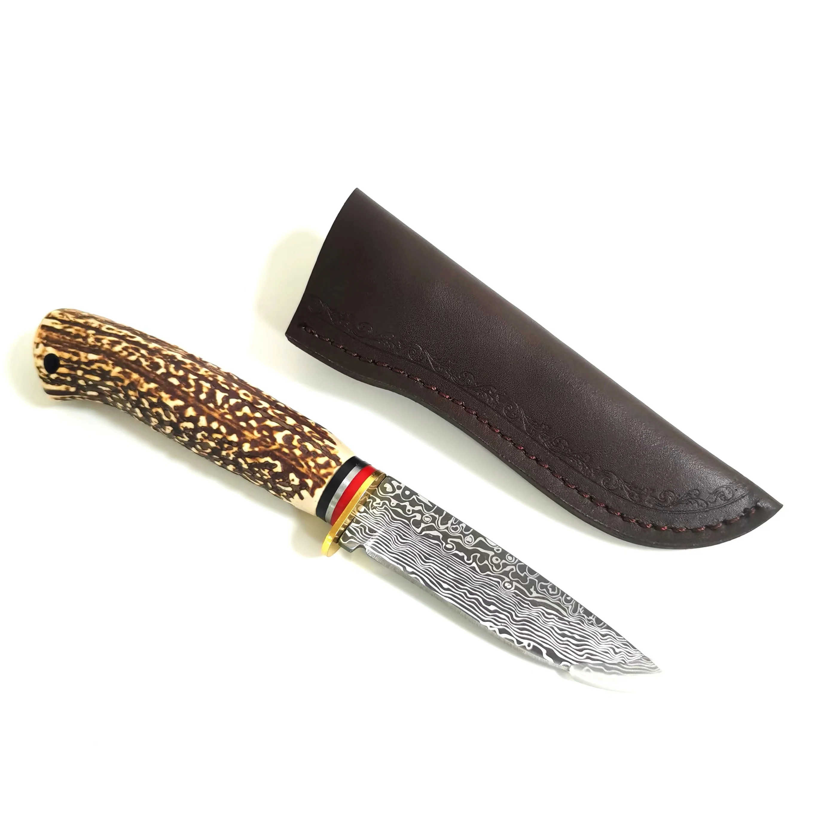 Damascus knife outdoor high hardness copper VG10 outdoor survival knife camping knife