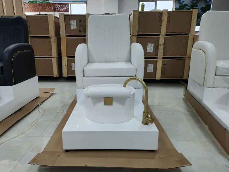 Daimi New style  modern spa  luxury beautysalon set with pink pedicure chair and nail manicure table reception desk and stool