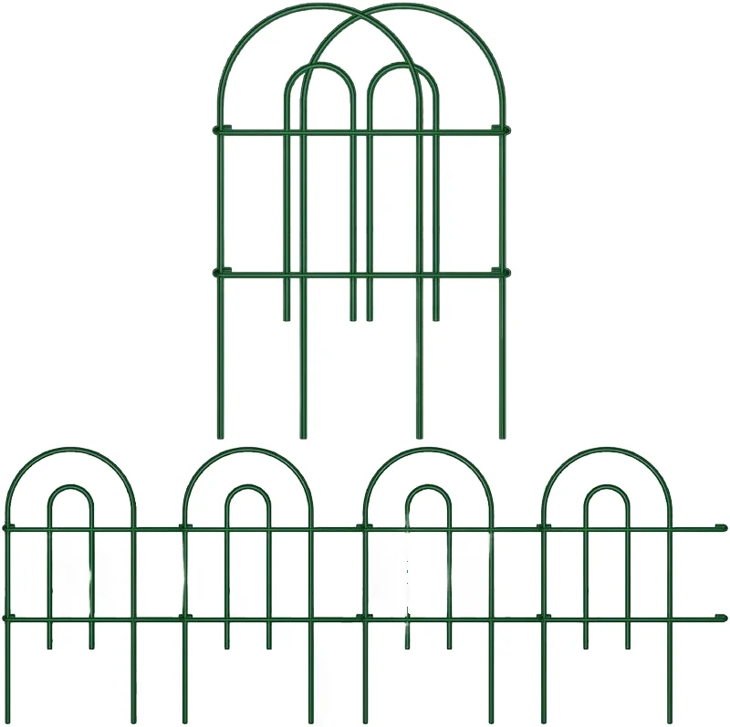 Decorative Garden Iron Fence Rustproof Green Iron Landscape Wire Folding Fencing Flower Bed Animal Barrier