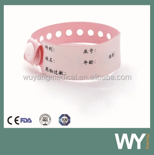 Disposable Single-use Identification Band, patient bracelet, distinguished bands