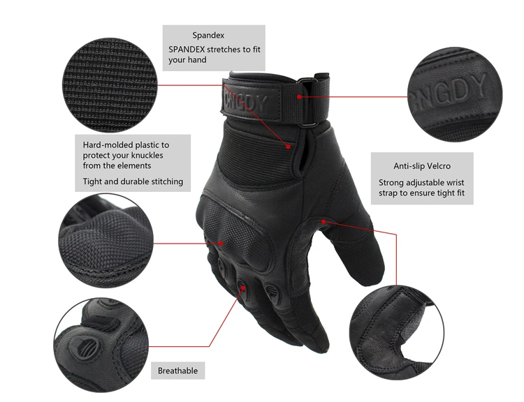 Superior Durable Wear-resistance Scratch-resistance Touchscreen Breathable Sheep Leather Riding Driving Motorcycle Gloves