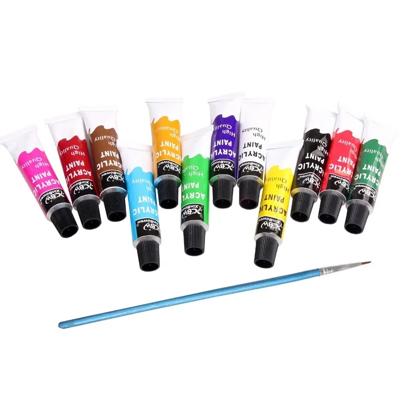
High Quality 12 pcs 12ml Aluminum Tube Acrylic Paints Set for Art Painting 