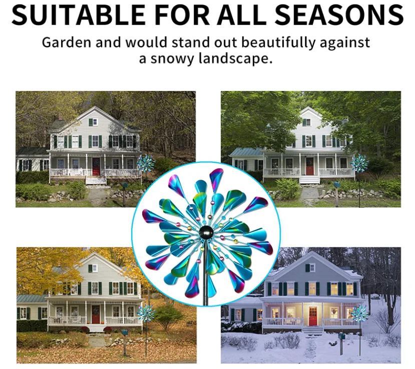 Power wind turntable outdoor metal outdoor courtyard lawn garden decoration, outdoor waiting car ground pile