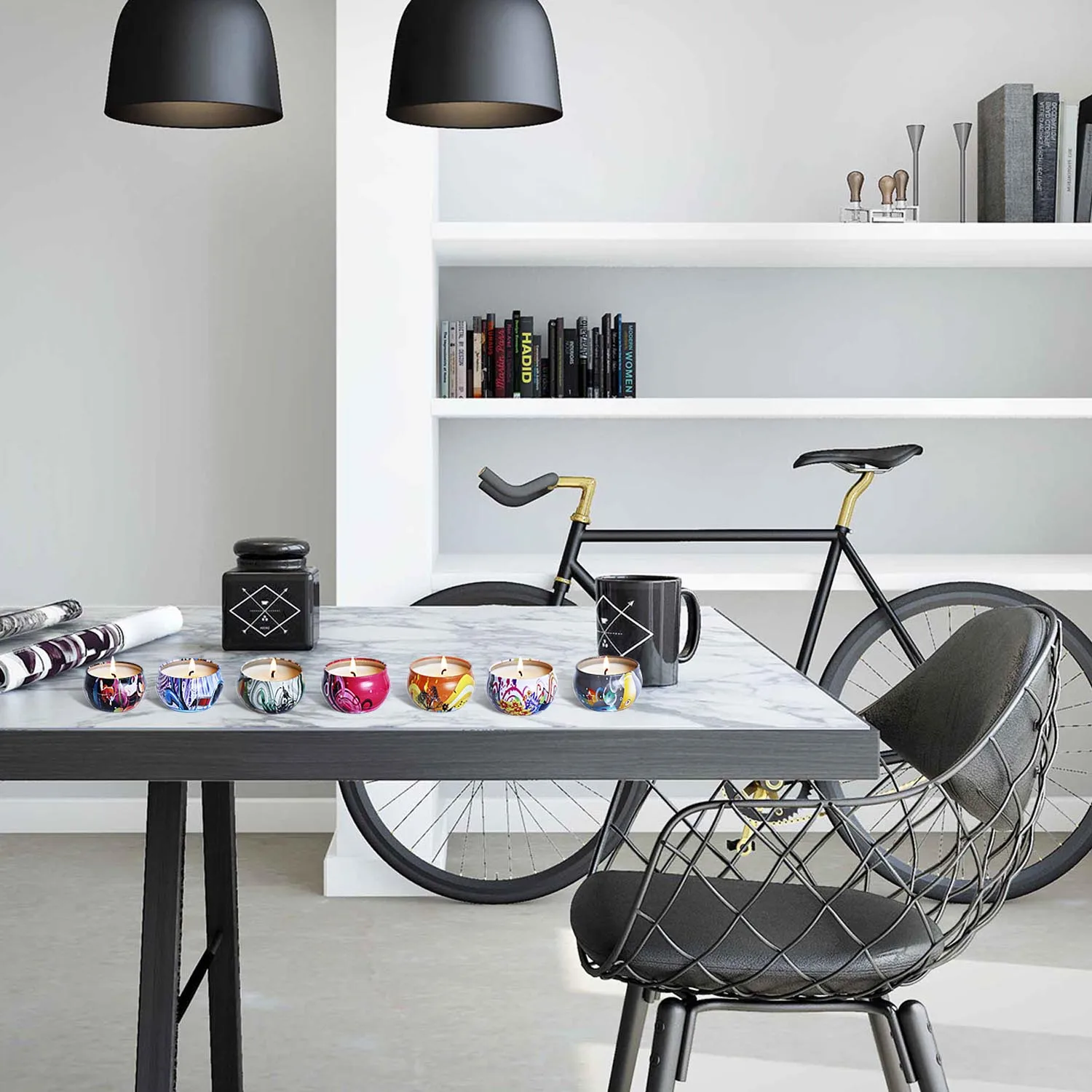 Amazon Hot Sell Soy Scented Candle In Tin Box Gift Set Of 8