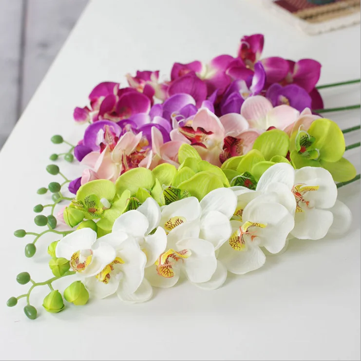 wholesale white orchid bouquet wedding centerpiece favor flower decor with high quality and 3D printing orchid