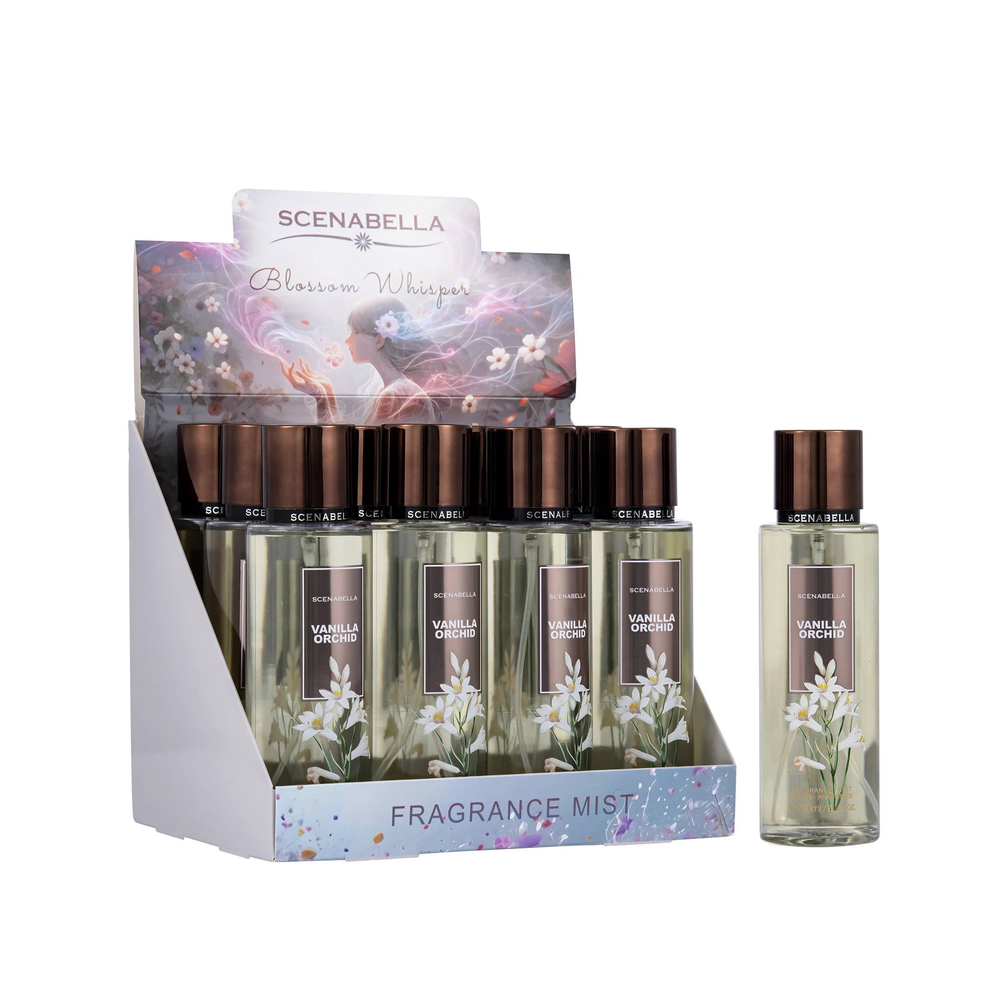 Scenabella Body Spray 250ml Flower Bodymist Custom Deodorant Perfume Body Mist Vanilla Orchid SC1120