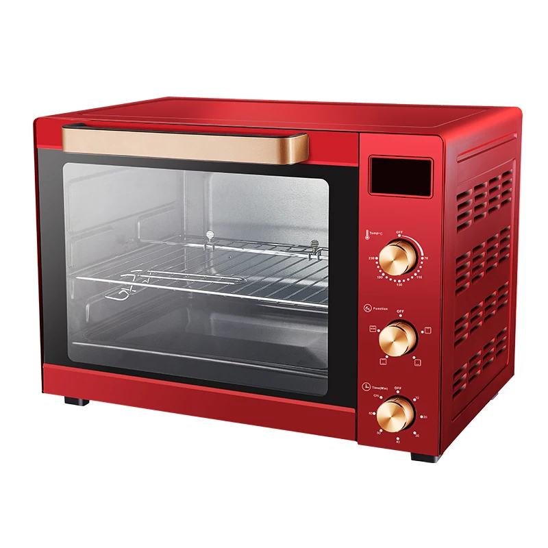 Custom Logo 45L 1700W LED Digital Display Hot Air Oven Bread Toaster Electric Smart Air Fryer Ovens with Visible Window