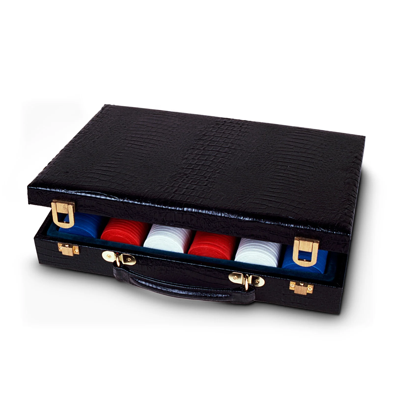 High Quality Luxury PU Leather Case Poker Chips Set Box With Entertainment
