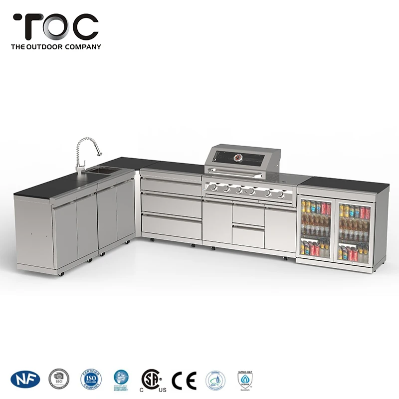 плита с духовкой из нержавеющей стали для барбекю из нержавеющей стали Гриль Остров Двери плита кухонные шкафы