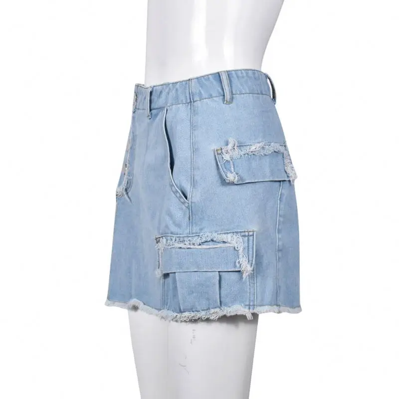 New style Denim Skirt Cheap Mini Sexy Jeans Short Street Wear Skirt Ladies Boutique Clothing 2023 Denim Tassel Mini Skirt