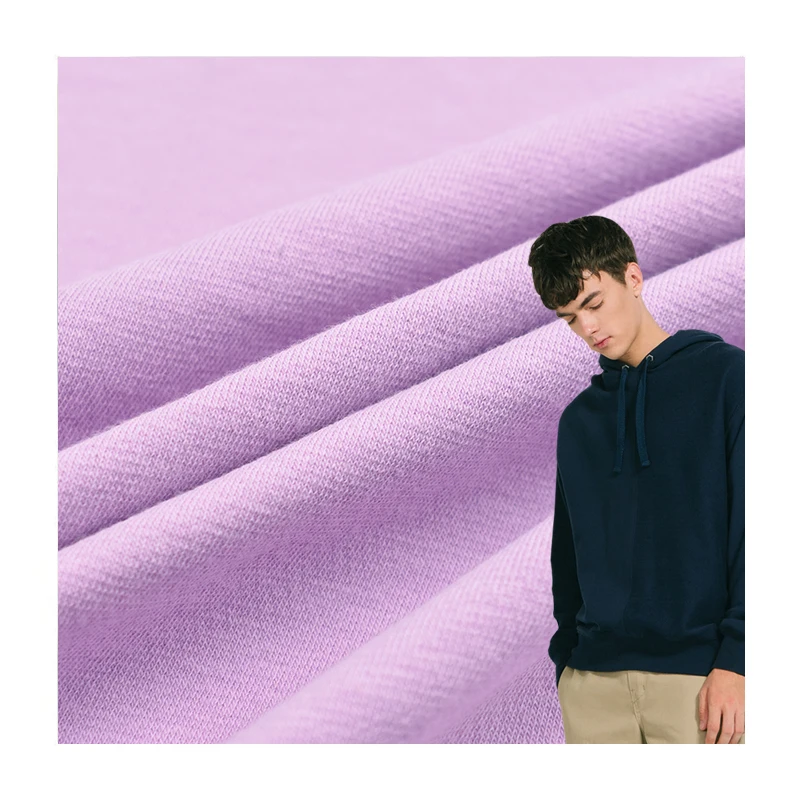 Knitting suppliers 95 cotton 5 spandex french terry dying sweater knit fabric for hoodie