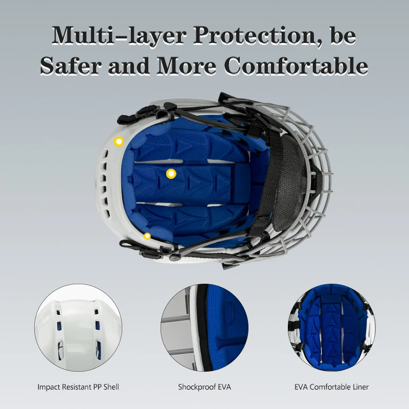 Wholesale custom Ice Hockey Helmet for Adult Children OEM ODM hockey sport helmet protection cascos de hockey casque de