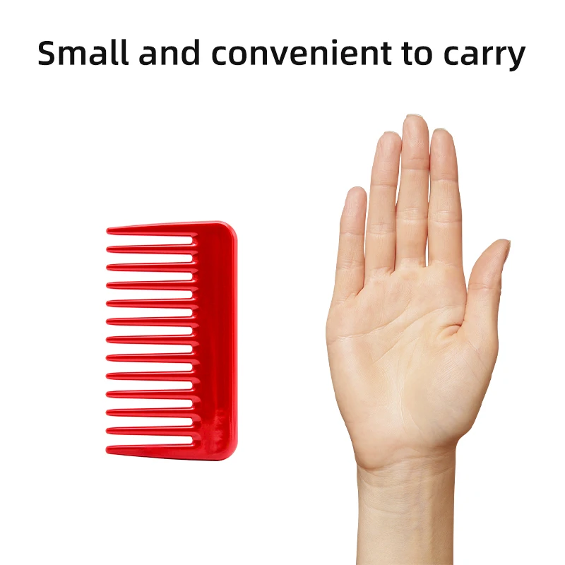 Customized Barber Mini Wide Tooth Comb Pocket Scalp Massage Hair Detangle Styling Wide Teeth Comb For Women Men