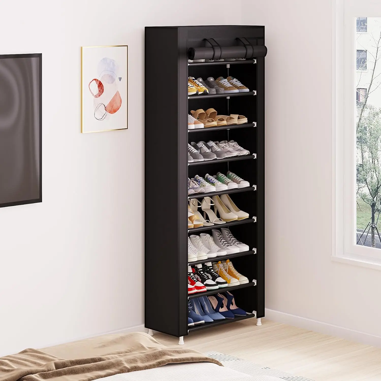 Shoe Rack Organizer,Portable Shoe Shelf with Nonwoven