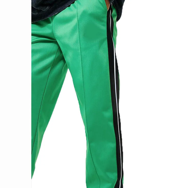 Polyester Loose Fit Man Hiphop Embroidered Tricot Tape Casual Custom Jogging flared Sweatpants Trousers Men Track Pants