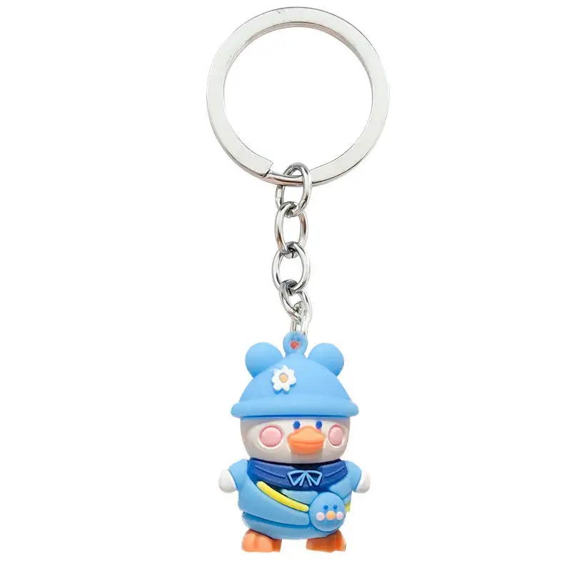 kawaii keychain backpack duck resin key chain pendant school bag pendant car decoration exquisite gifts Keychains