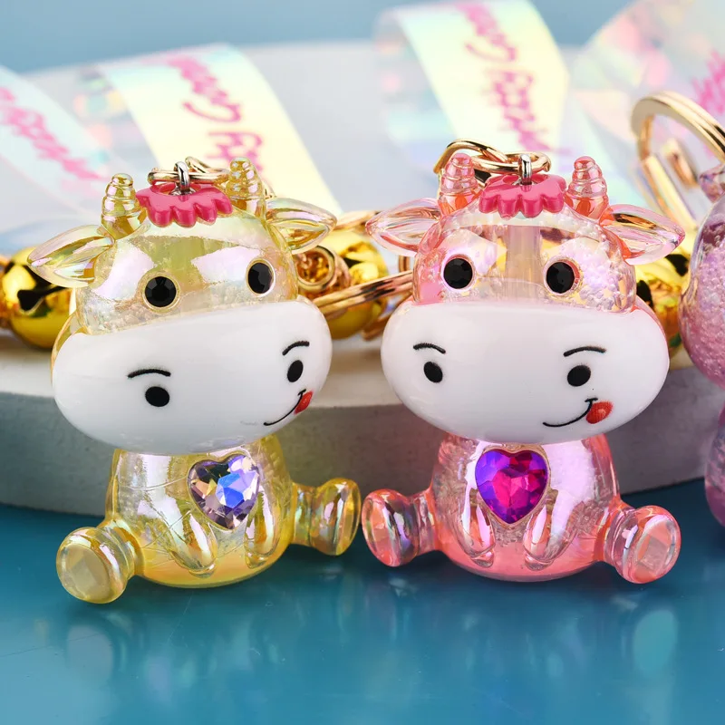 Новый дизайн брелок с жидкостью и сыпучим песком блестящий акриловый пайетками для ключей