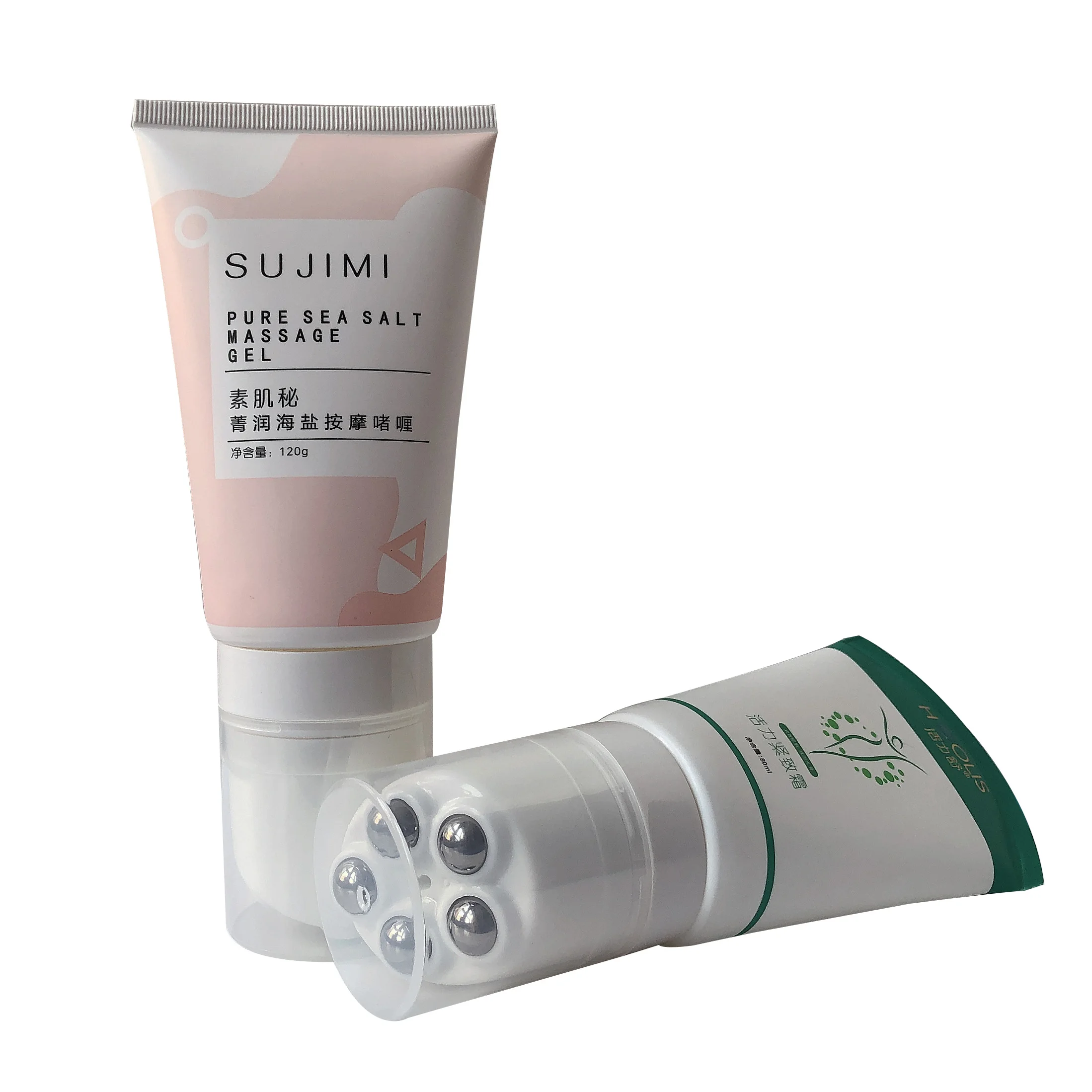 80G 100G Massage Roller Ball Tube for Massage Creashoesmetics for Body Cream Elecloafersssolid Colore Biodegradable Plastic OEM