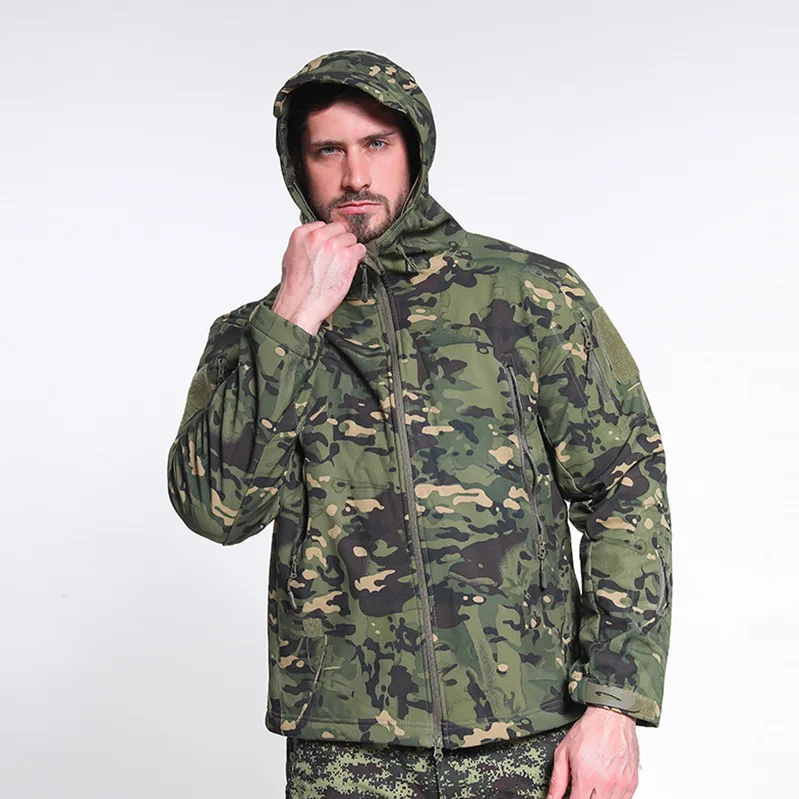 PASUXI Autumn And Winter New Arrivals Warm Military Style Track Jacket Men Plus Size Bomber Soft Shell Jacket Waterproof Coat